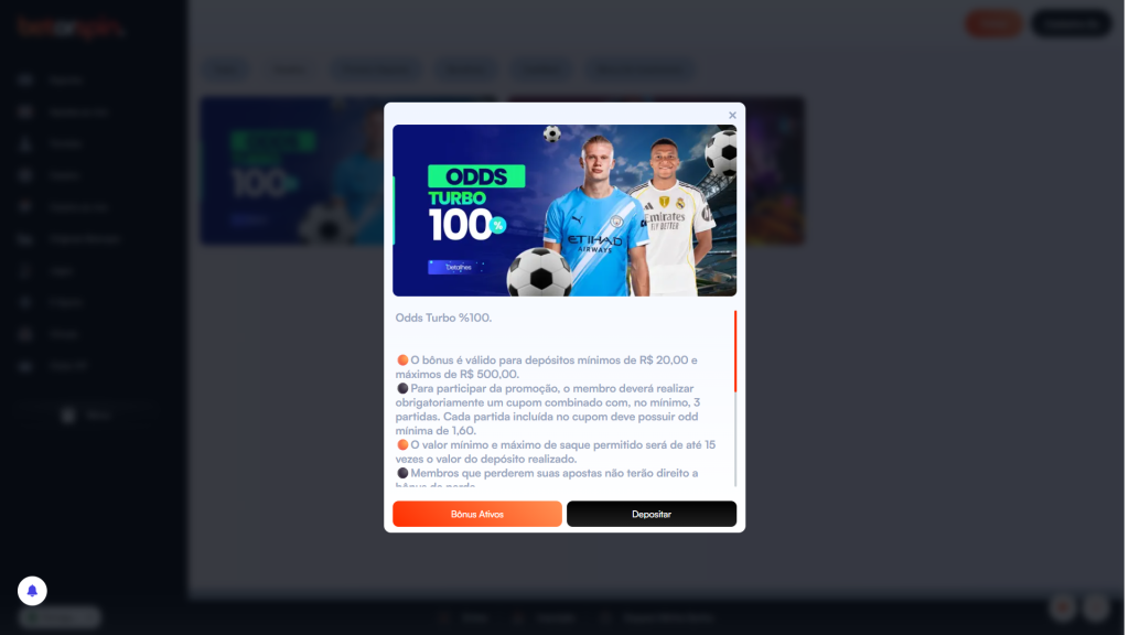 betorspin welcome offer screenshot